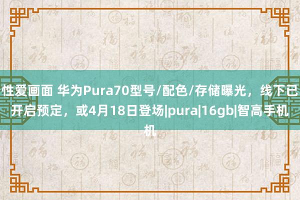 性爱画面 华为Pura70型号/配色/存储曝光，线下已开启预定，或4月18日登场|pura|16gb|智高手机