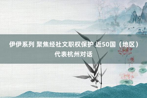 伊伊系列 聚焦经社文职权保护 近50国（地区）代表杭州对话