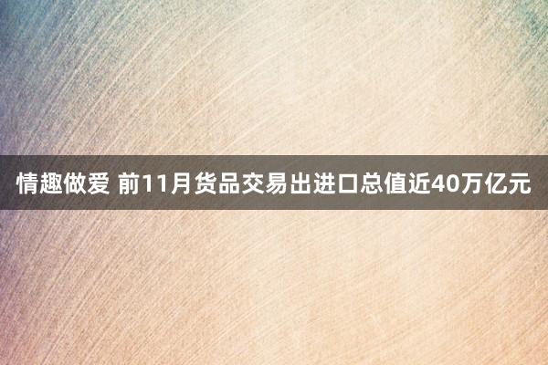 情趣做爱 前11月货品交易出进口总值近40万亿元